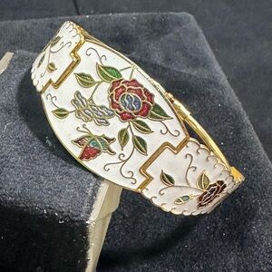 Vtg: Cloisonné Clamper Style Bracelet